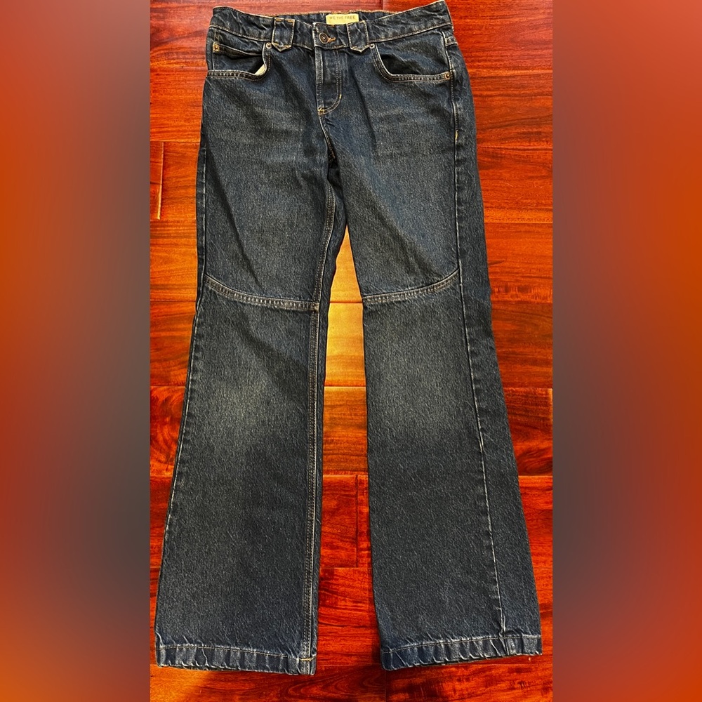 We The Free Blue Low Rise Straight Leg Denim Jeans